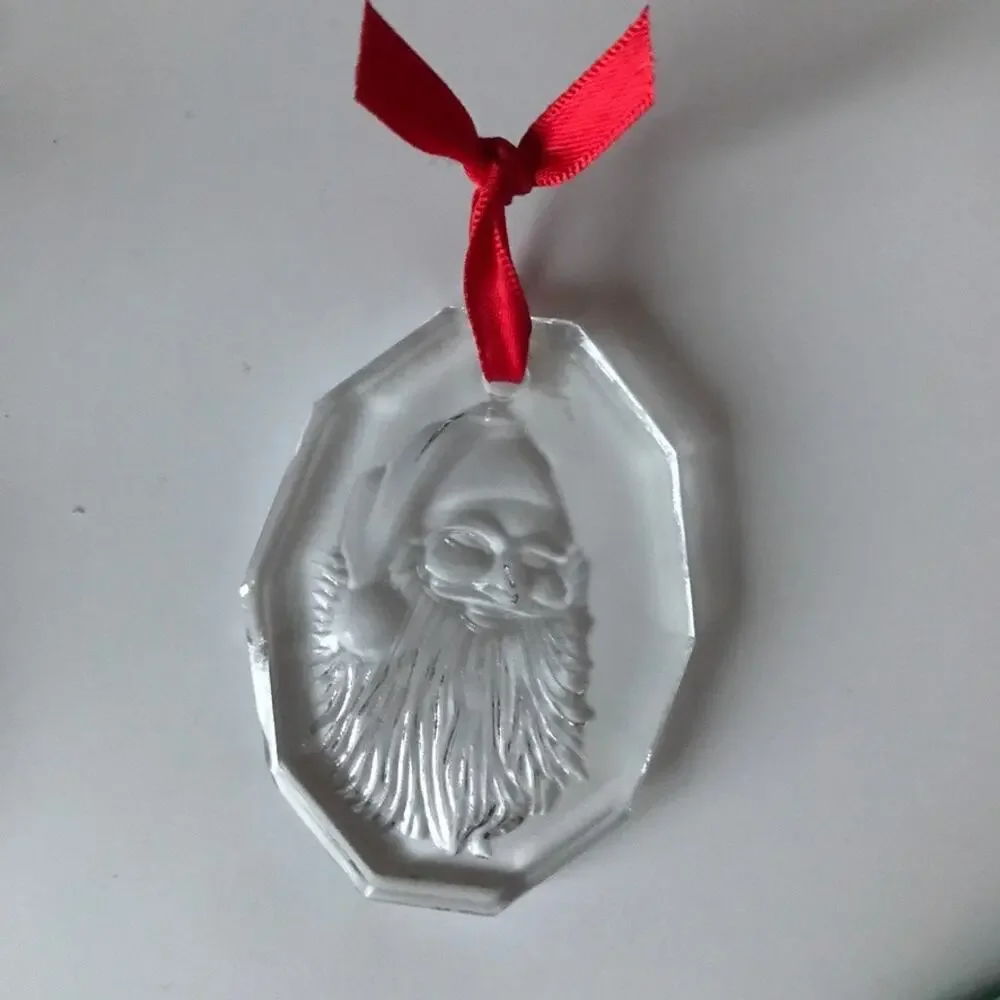 VTG Crystal Brands of Ireland Crystal Christmas Ornament - Santa Claus